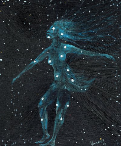 Stjernetegn Jomfruen, 2016, (olje på lerretstavle) av Vincent Alexander Booth