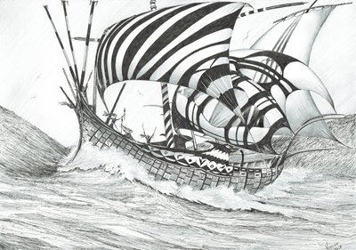 Storm Creators Ionian Sea, 2017, (blekk på papir) av Vincent Alexander Booth
