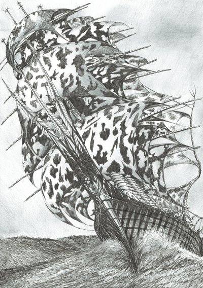 Storm Creators North Sea, 2017, (blekk på papir) av Vincent Alexander Booth