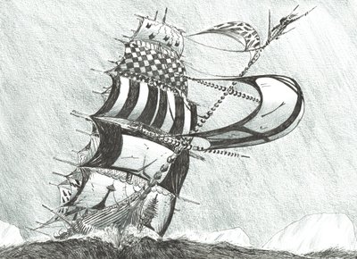 Storm Creators Prince Gustav Adolf Sea, 2017, (blekk på papir) av Vincent Alexander Booth
