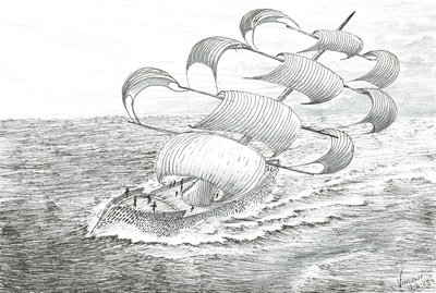 Storm Creators Yathkyed, 2023 (blekk og blyant på papir) av Vincent Alexander Booth