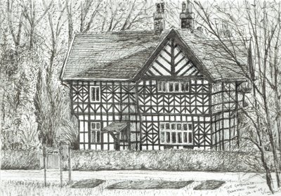 The Gatehouse at Bramhall Park, 2007, (blekk på papir) av Vincent Alexander Booth