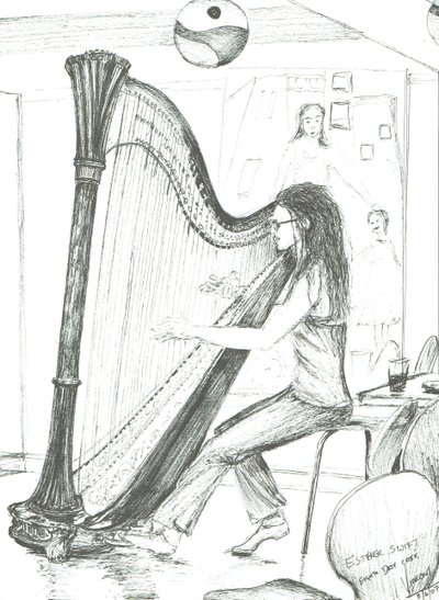 The Harpist 8th day cafe Manchester, 2007 av Vincent Alexander Booth