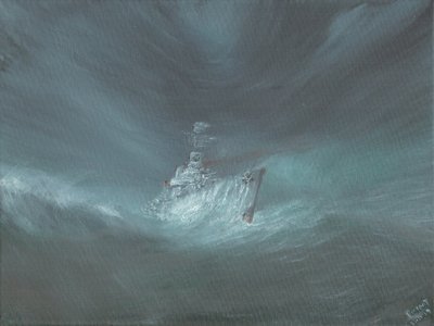 USS Warrington tapte i orkanen utenfor Bahamas 13. september 1944, 2019 av Vincent Alexander Booth