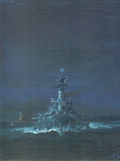 USS Washington ser Kirishima på radar ved Guadalcanal 1942, 2019 av Vincent Alexander Booth