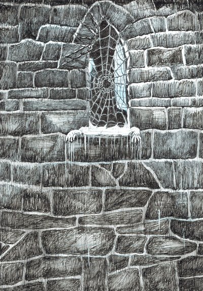 side 11, The Castle in the Forest of Findhorn, 2006, (blekk på papir) av Vincent Alexander Booth