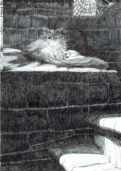 side 21, The Castle in the Forest of Findhorn, 2006, (blekk på papir) av Vincent Alexander Booth