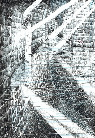 side 25, The Castle in the Forest of Findhorn, 2006, (blekk på papir) av Vincent Alexander Booth