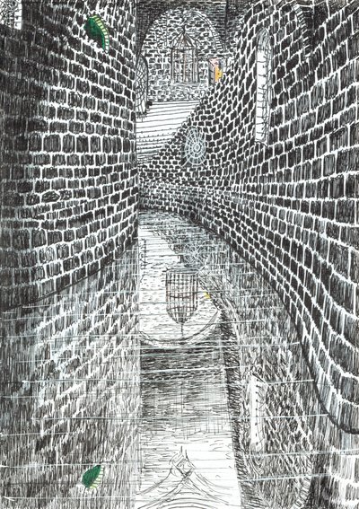 side 35, The Castle in the Forest of Findhorn, 2006, (blekk på papir) av Vincent Alexander Booth