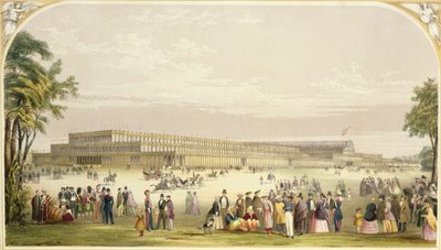 Great Exhibition, 1851: utsikt over bygningen designet av Joseph Paxton, arkitekt av Vincent Brooks