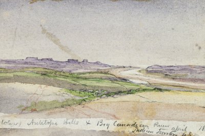 Antelope Hills and Big Canadian River, 1869 (akvarell på papir) av Vincent Colyer