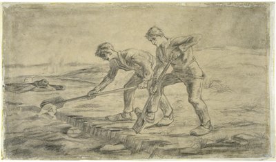 Graverne etter Millet, 1880. av Vincent van Gogh