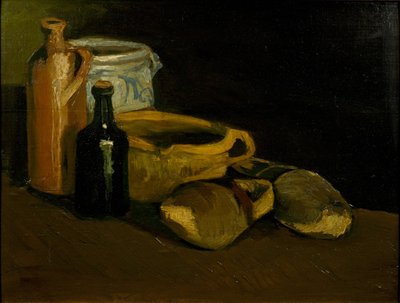 Stilleben med tresko og potter, 1884. av Vincent van Gogh