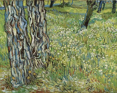 Trestammer i gresset, 1890. av Vincent van Gogh