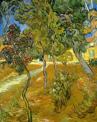 Trær i hagen til asylet, 1889. av Vincent van Gogh