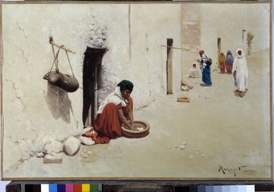 Gatebilde i Algerie. Maleri av Vincent Manago (1880-1936) 1903 (olje på lerret) av Vincent Manago