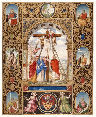 Marlay Cutting IT.34: The Deposition from the Cross og grensefragmenter fra et missal av pave Clement VII, etter 1523 (pergament) av Vincent Raymond