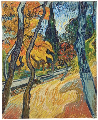 Trær i hagen til asylet, 1889 av Vincent van Gogh