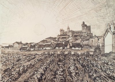 Utsikt over les Saintes-Maries av Vincent van Gogh