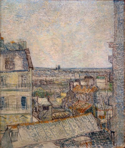 Utsikt fra vinduet i leiligheten på Rue Lepic av Vincent van Gogh