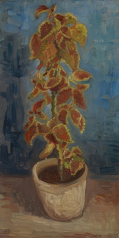 Blomsterpotte med farget brennesle. 1886 av Vincent van Gogh