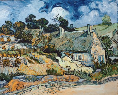 Chaumes de Cordeville til Auvers-Sur-Oise (olje på lerret av Vincent van Gogh