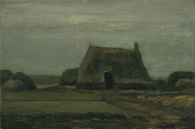 Gård med stabler av torv av Vincent van Gogh