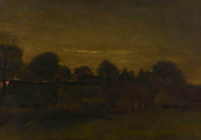 Farming Village ved Twilight av Vincent van Gogh
