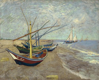 Fiskebåter på stranden ved Saintes-Maries-de-la-Mer av Vincent van Gogh