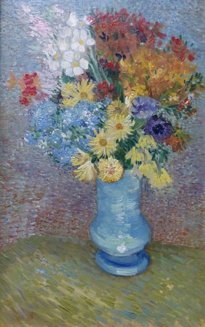 Blomster i en blå vase, ca. 1887 (olje på lerret) av Vincent van Gogh