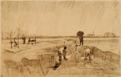 Kirkegård i regnet av Vincent van Gogh