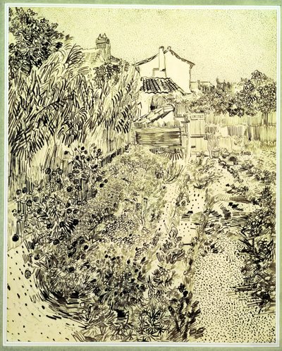 Hage med blomster, 1888 av Vincent van Gogh
