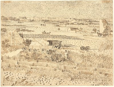 Harvest - La Crau-sletten av Vincent van Gogh