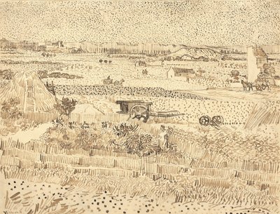 Harvest - La Crau-sletten, 1888. av Vincent van Gogh
