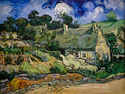 Hus med stråtak i Cordeville av Vincent van Gogh