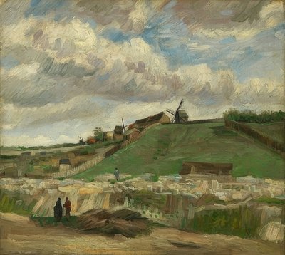 Montmartre-bakke med steinbrudd. Paris, juni-juli 1886 av Vincent van Gogh