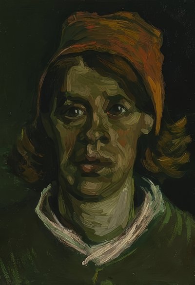 Hodet til en kvinne. Nuenen, april 1885 av Vincent van Gogh