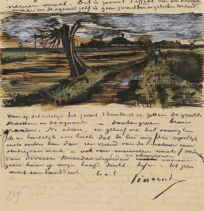 Kopfweide, Brev til Theo van Gogh. 1882 av Vincent van Gogh
