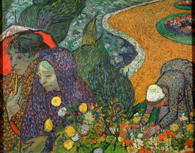 Ladies of Arles Memory of the Garden at Etten, 1888. av Vincent van Gogh