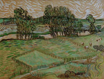 Landskap med en bro over Oise av Vincent van Gogh