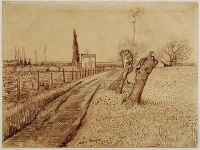 Landskap med sti og forurensede vier av Vincent van Gogh