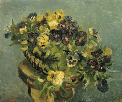 "Kurv med stemorsblomster" Maleri av Vincent van Gogh (1853-1890) 1886 Dim 46x55,5 cm cm Van Gogh Museum, Amsterdam av Vincent van Gogh
