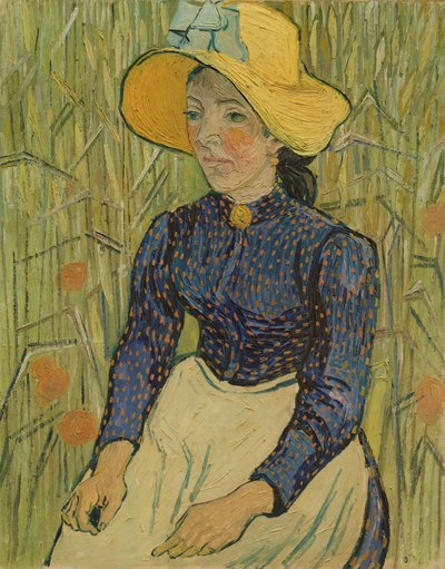 Bondepike i stråhatt, 1890 av Vincent van Gogh