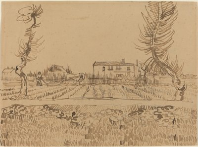 Ploughman in the Fields nær Arles, 1888. av Vincent van Gogh