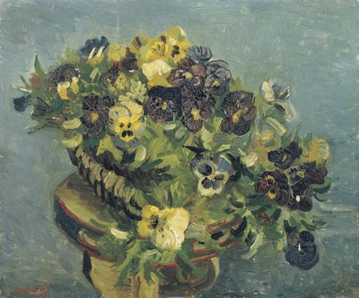 "Pot de pansies sur une petite table" (Kurv med stemorsblomster på et lite bord) Maleri av Vincent van Gogh (1853-1890) 1887 Dim 46x55,5 cm Van Gogh-museet, Amsterdam av Vincent van Gogh