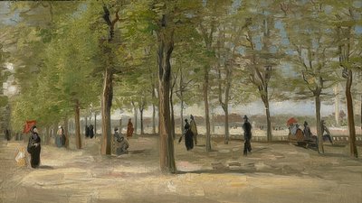 Promenade i Jardin du Luxembourg. 1886 av Vincent van Gogh