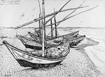 Seilbåter i Saintes-Maries av Vincent van Gogh