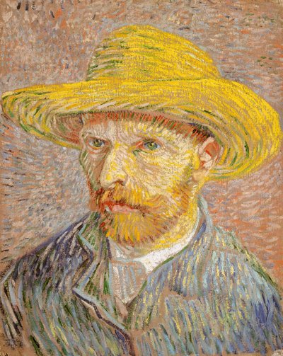 Selvportrett med stråhatt av Vincent van Gogh