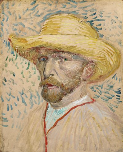 Selvportrett med stråhatt av Vincent van Gogh
