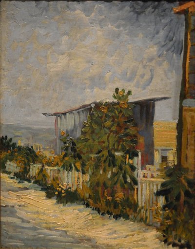 Skur ved Montmartre med solsikke, 1887 av Vincent van Gogh